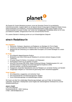 eine/n Redakteur/in