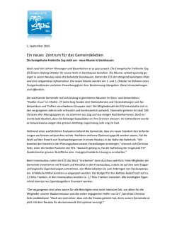Ein neues Zentrum f&uuml;r das Gemeindeleben