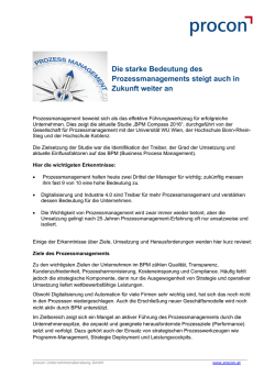 Die starke Bedeutung des Prozessmanagements steigt