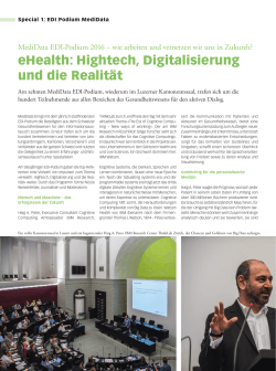 eHealth: Hightech, Digitalisierung und die Realität