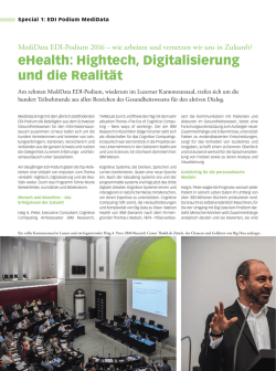 eHealth: Hightech, Digitalisierung und die Realit&auml;t