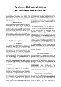 Ein kritischer Blick hinter die Kulissen des Heidelberger