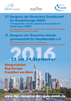 22. bis 24. September - 57. Kongress der Deutschen Gesellschaft für