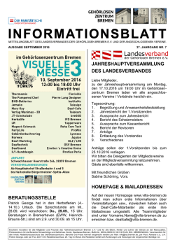 INFO September 2016 - Landesverband der Geh&ouml;rlosen Bremen eV