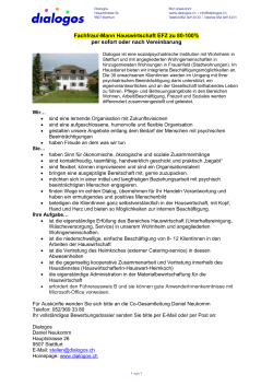 Inserat_Dialogos Stelleninserat Hauswirtschaft 2016
