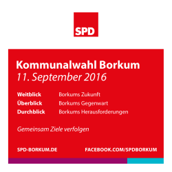 Kommunalwahl Borkum 11. September 2016 Weitblick