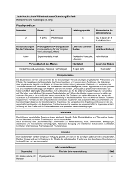 Physikpraktikum - Jade Hochschule
