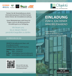 Informations-Flyer  - Objekta Verwaltung von Haus