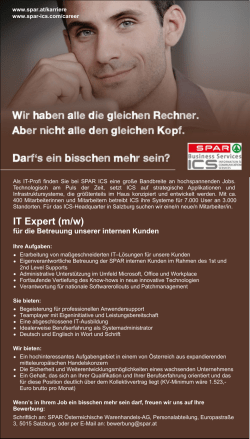 IT Expert (m/w)  f&uuml;r die Betreuung unserer internen Kunden