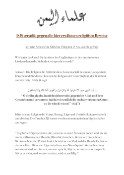 ISIS verst&ouml;&szlig;t gegen alle hier erw&auml;hnten religi&ouml;sen Beweise