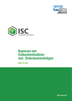 Kopieren von Einkaufsinfosätzen incl. Orderbucheinträgen