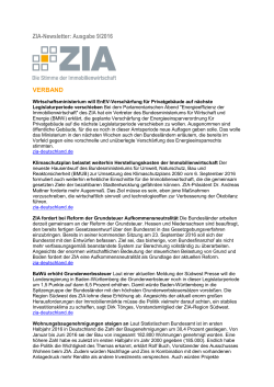 ZIA-Newsletter: Ausgabe 9/2016