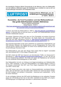Rockefeller, die Ford Foundation und das Weltsozialforum