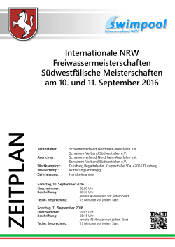 Int.NRW Freiwassermeisterschaften Zeitplan