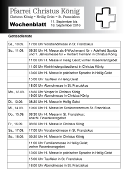 Gottesdienste - Christus K&ouml;nig