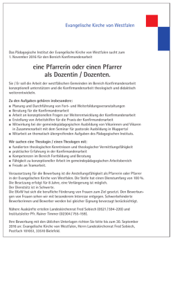 eine Pfarrerin oder einen Pfarrer als Dozentin / Dozenten.