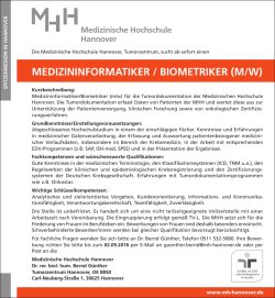 medizininformatiker / biometriker (m/w)