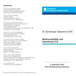 20. Bamberger Gespräche 2016 Multimorbidität und Inkontinenz 2.0