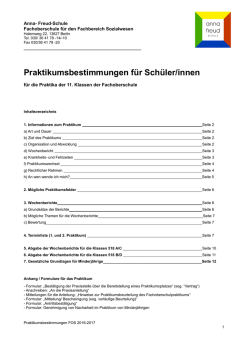 Praktikumsbestimmungen fuer Schueler innen - Anna