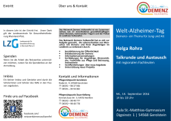 Info-Flyer zum Welt-Alzheimer-Tag 2016 - St.-Matthias