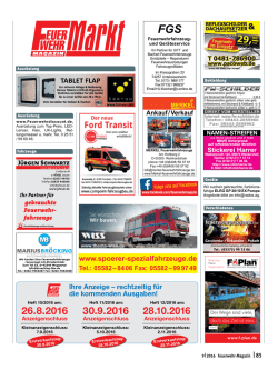 Kleinanzeigen Heft 9 2016 - Feuerwehr