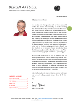 berlin aktuell - Sabine Dittmar