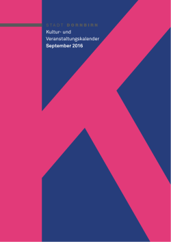 Kultur- und Veranstaltungskalender September 2016