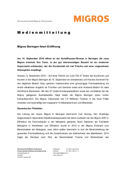 Medienmitteilung