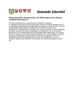 Einbruchsschutz: Ausspionieren von Wohnungen durch