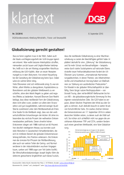 Globalisierung gerecht gestalten!