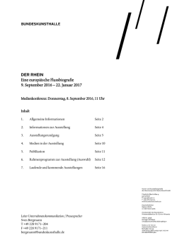 Eine europ&auml;ische Flussbiografie 9. September 2016 &ndash; 22