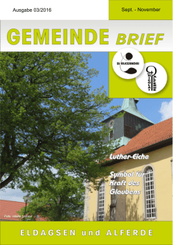 Gemeindebrief 2016-03 - Kirchengemeinde Eldagsen
