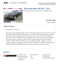 Mercedes-Benz 560 SEL (1989) 15.351 EUR