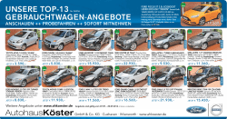 UNSERE TOP-13Nr. 18.2016 GEBRAUCHTWAGEN