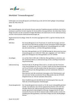 Merkblatt "Umwandlungssatz" - CPV/CAP Pensionskasse Coop