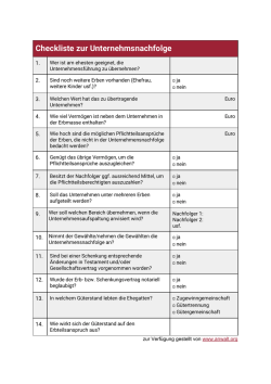 Checkliste zur Unternehmensnachfolge als