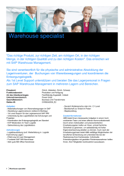 Warehouse specialist
