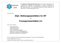 Dipl. Rettungssanit&auml;ter/in HF Transportsanit&auml;ter/in