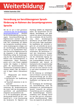 Infoblattes Weiterbildung September 2016