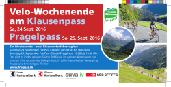 Velo-Wochenende am Klausenpass