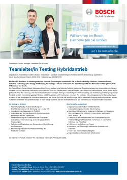 Teamleiter/in Testing Hybridantrieb