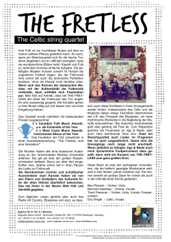 The Fretless – The Celtic String Quartet – Presseinfo