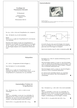 Grundlagen der Theoretischen Informatik Unentscheidbarkeit