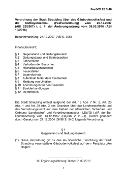 Volksfestverordnung  - Straubinger Ausstellungs
