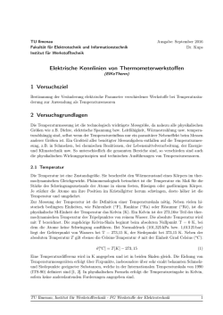 Elektrische Kennlinien von Thermometerwerkstoffen
