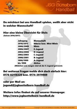 Du m&ouml;chtest bei uns Handball spielen, wei&szlig;t aber nicht in welcher
