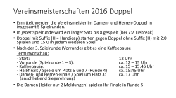 Vereinsmeisterschaften 2016 Doppel