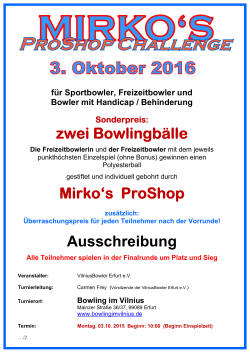 zwei Bowlingbälle Mirko`s ProShop Ausschreibung