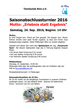 Saisonabschlussturnier 2016