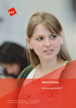 Jahresprogramm SAL / SHLR Weiterbildungen